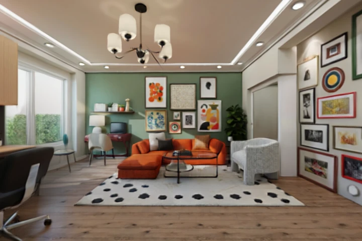 Scène 3D salon contemporain — exemple Scènes 3D